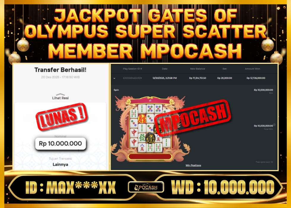 MPOCASH JACKPOT GATES OF OLYMPUS SUPER SCATTER